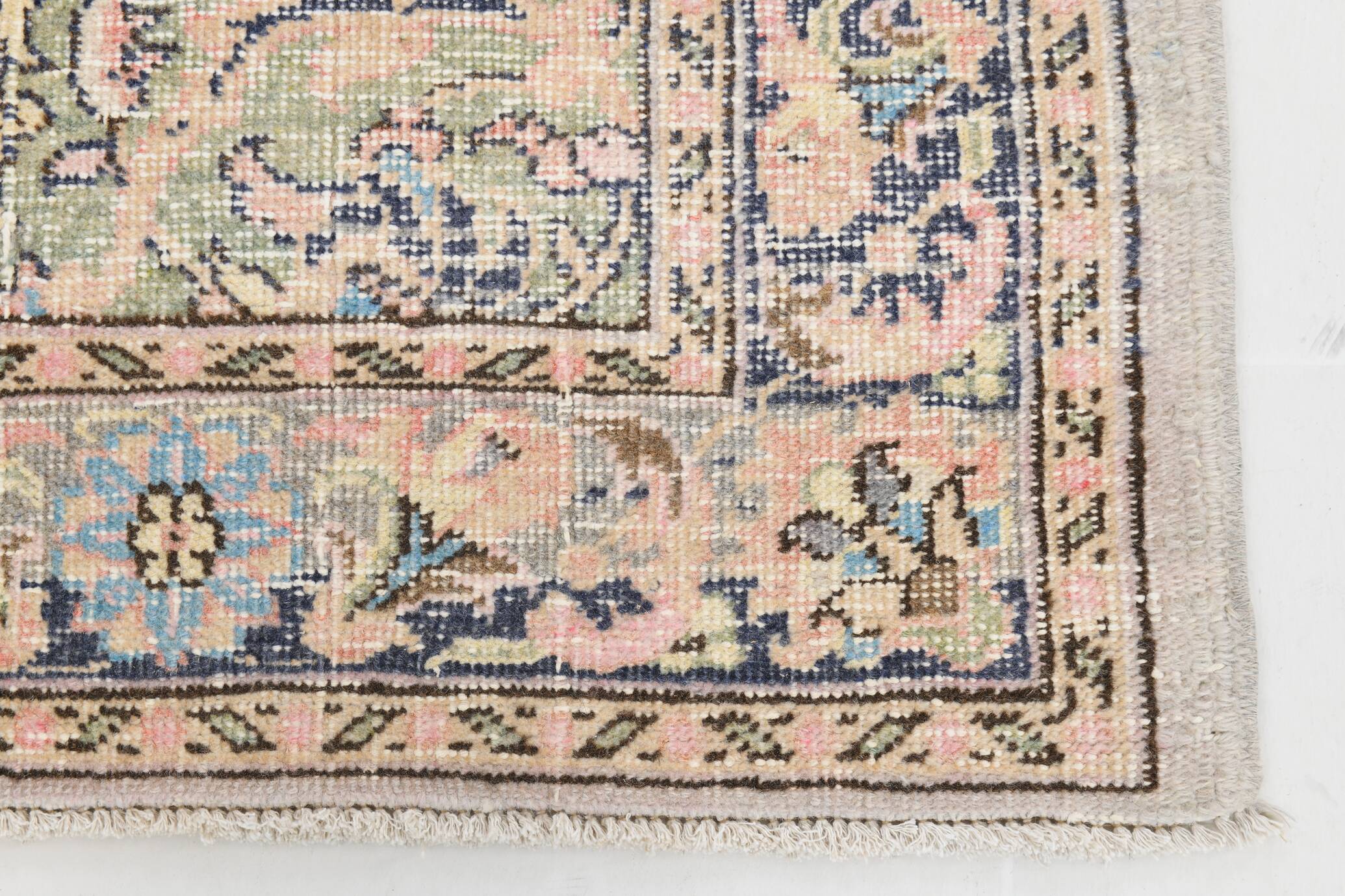 4x8 Pink & Navy Blue Vintage Rug 137x256Cm SK 6302