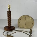 French modernist wood turned mushroom cocoon table lamp, 1950s