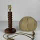 French modernist wood turned mushroom cocoon table lamp, 1950s