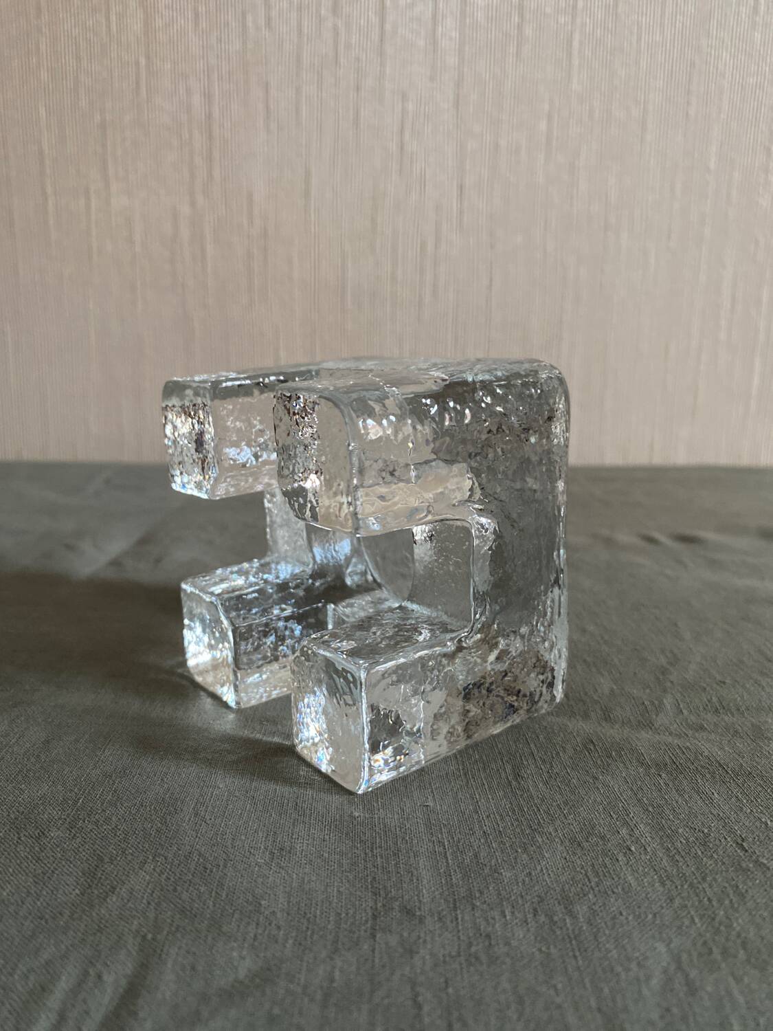 Molded glass candle holder