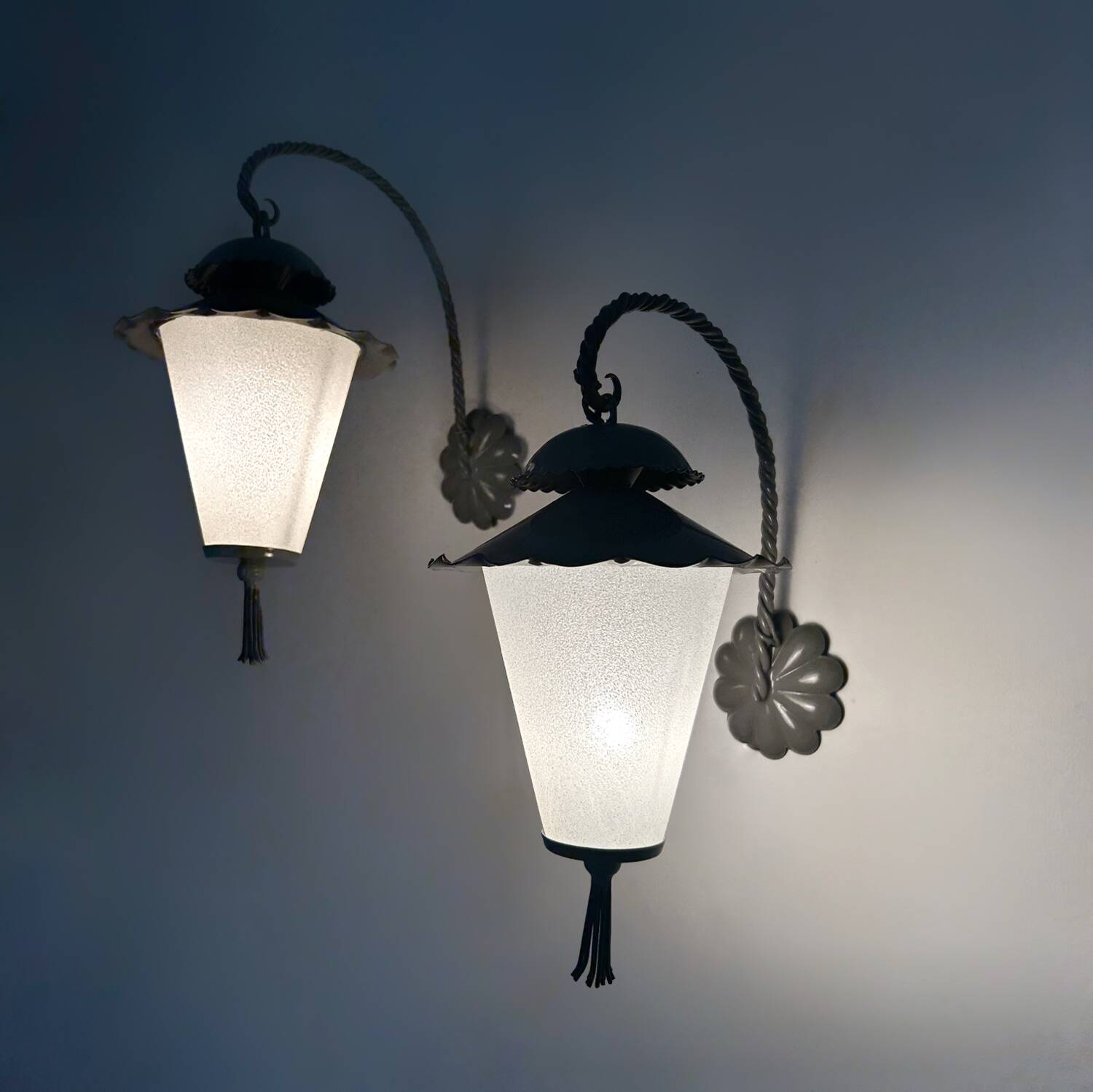 60s outdoor lanterns or wall lights (X2)