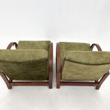 Pair of art deco adjustable armchairs 1930's