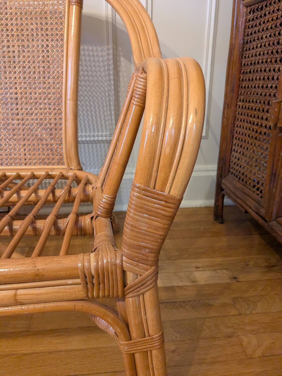 Rattan bench