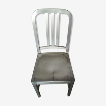 Vintage navy aluminium chair