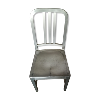 Vintage navy aluminium chair
