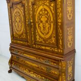 20th Century Dutch Trumeau Walnut with Maple Wood Inlays, Netherlands, 1950