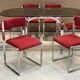 70s dining room set: glass table and 6 chairs