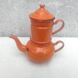 Cafetière émaillée orange