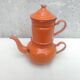Orange enamelled coffee maker