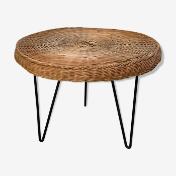 Coffee table years 60 wicker