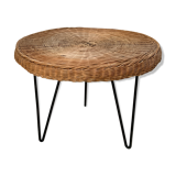 Coffee table years 60 wicker