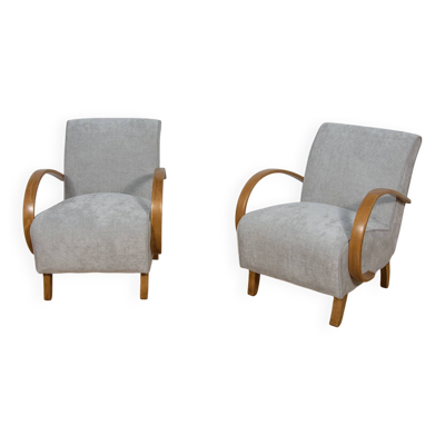 Paire de fauteuils Model 410 par Jindřich Halabala pour Up Závody, années 1930