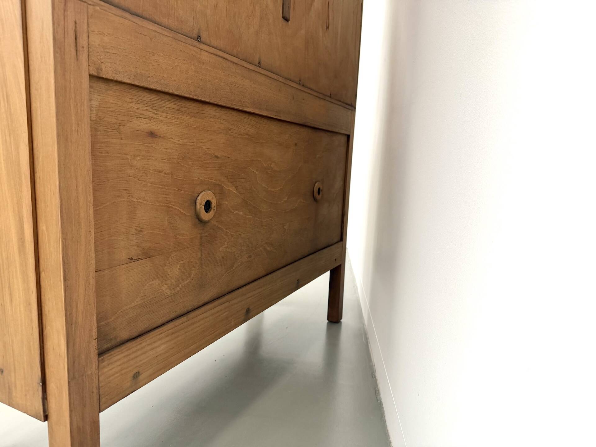 1950s Brazilian modernist library in exotic wood and lacquer.