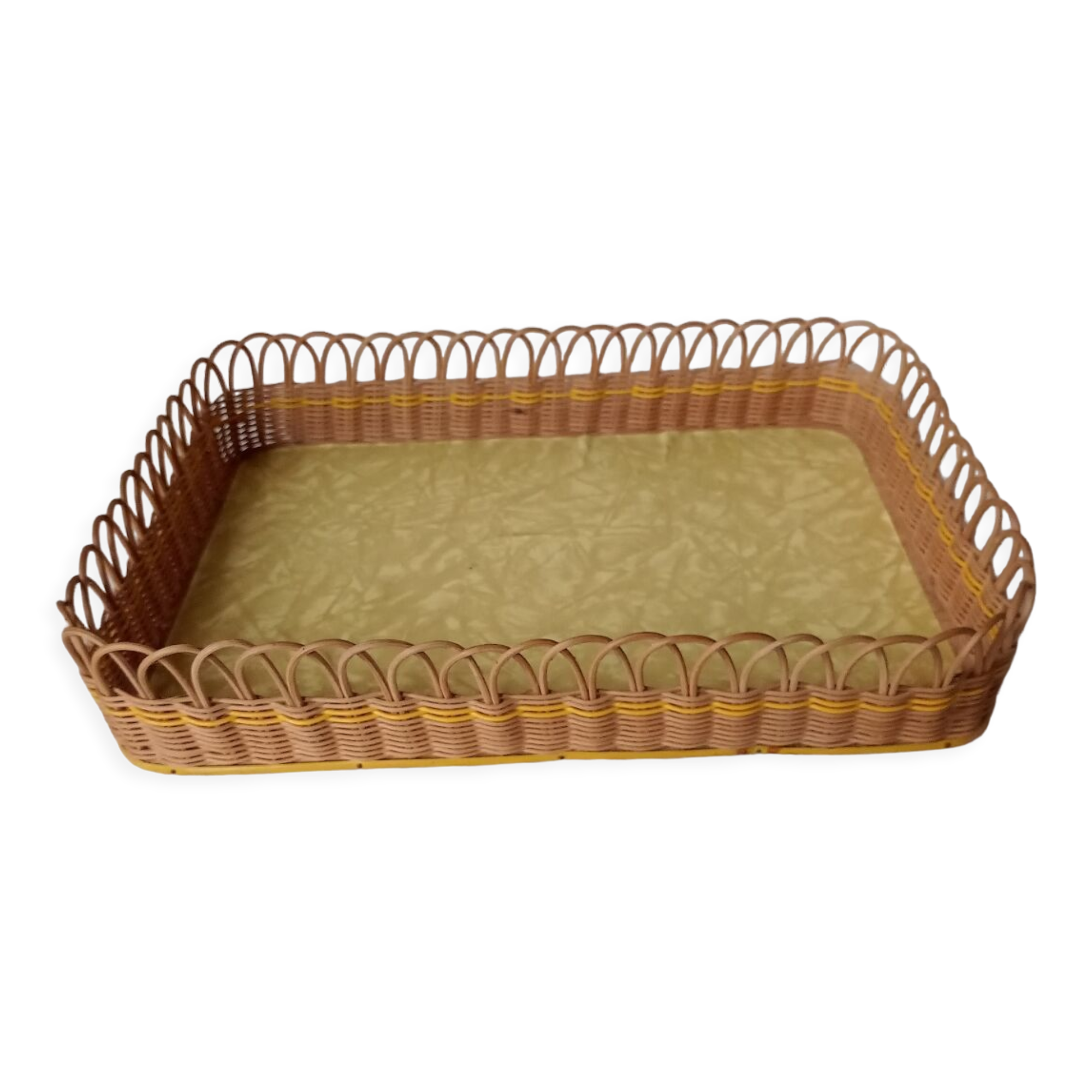 Vintage wicker tray
