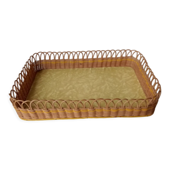 Vintage wicker tray