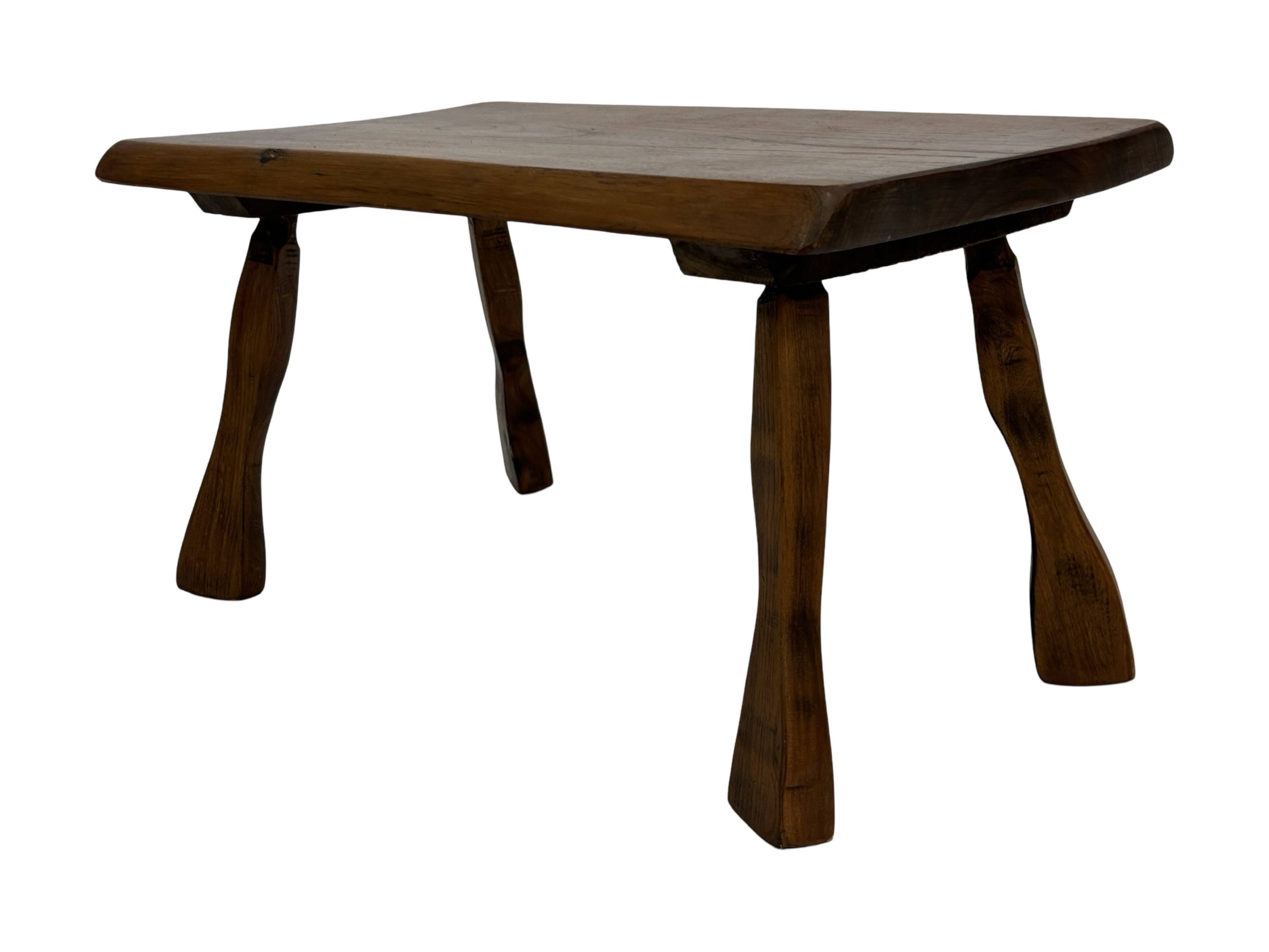 Vintage wooden side table small table wabi sabi natural design