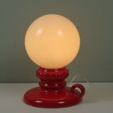 Lampe de table vintage en céramique rouge par Massive, Belgique 1970