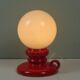 Vintage red ceramic table lamp by Massive, Belgium 1970.