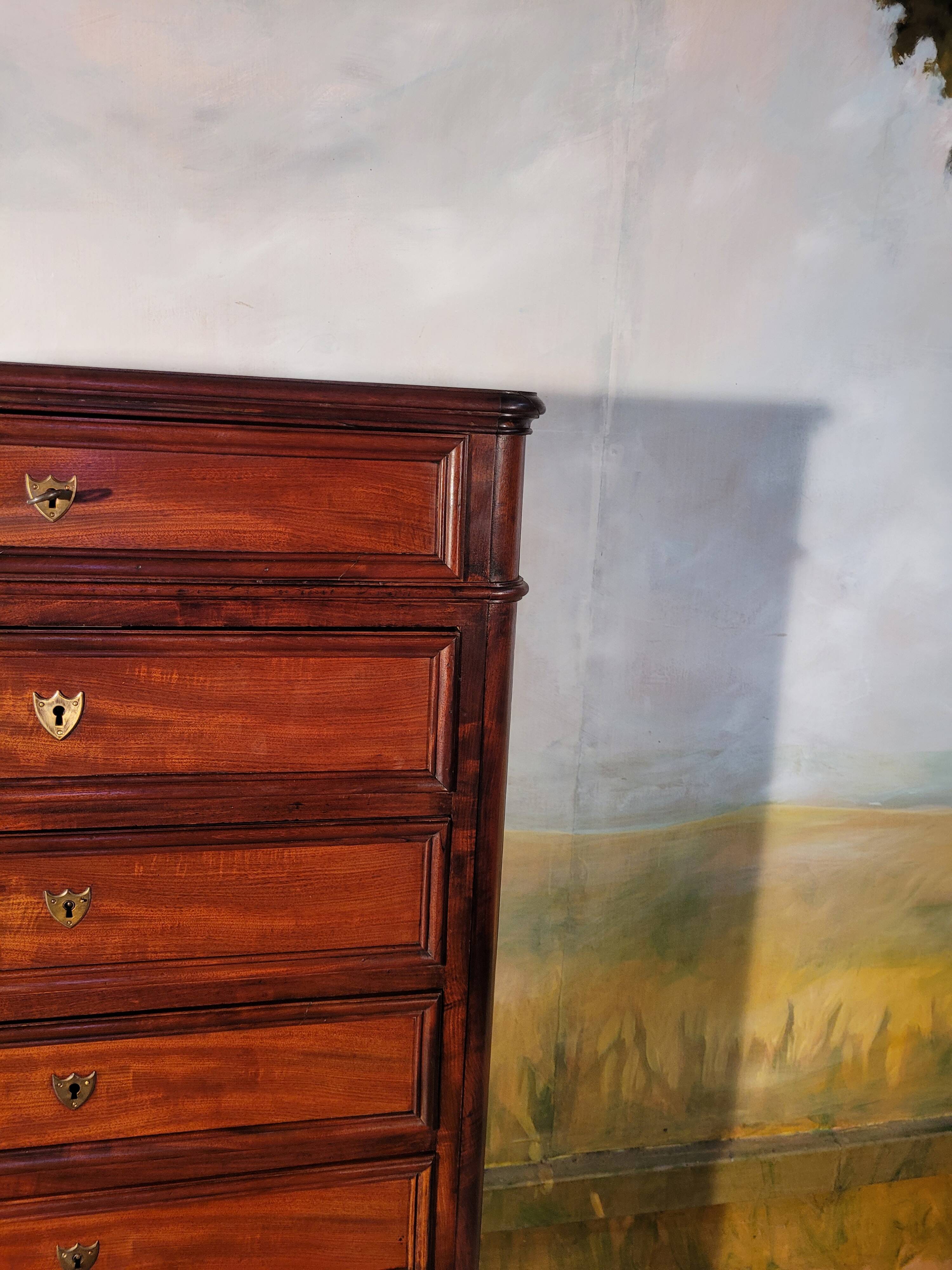 Large mahogany chest of drawers, 19th century