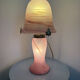 Vintage pink glass table lamp – Mushroom shade and base in