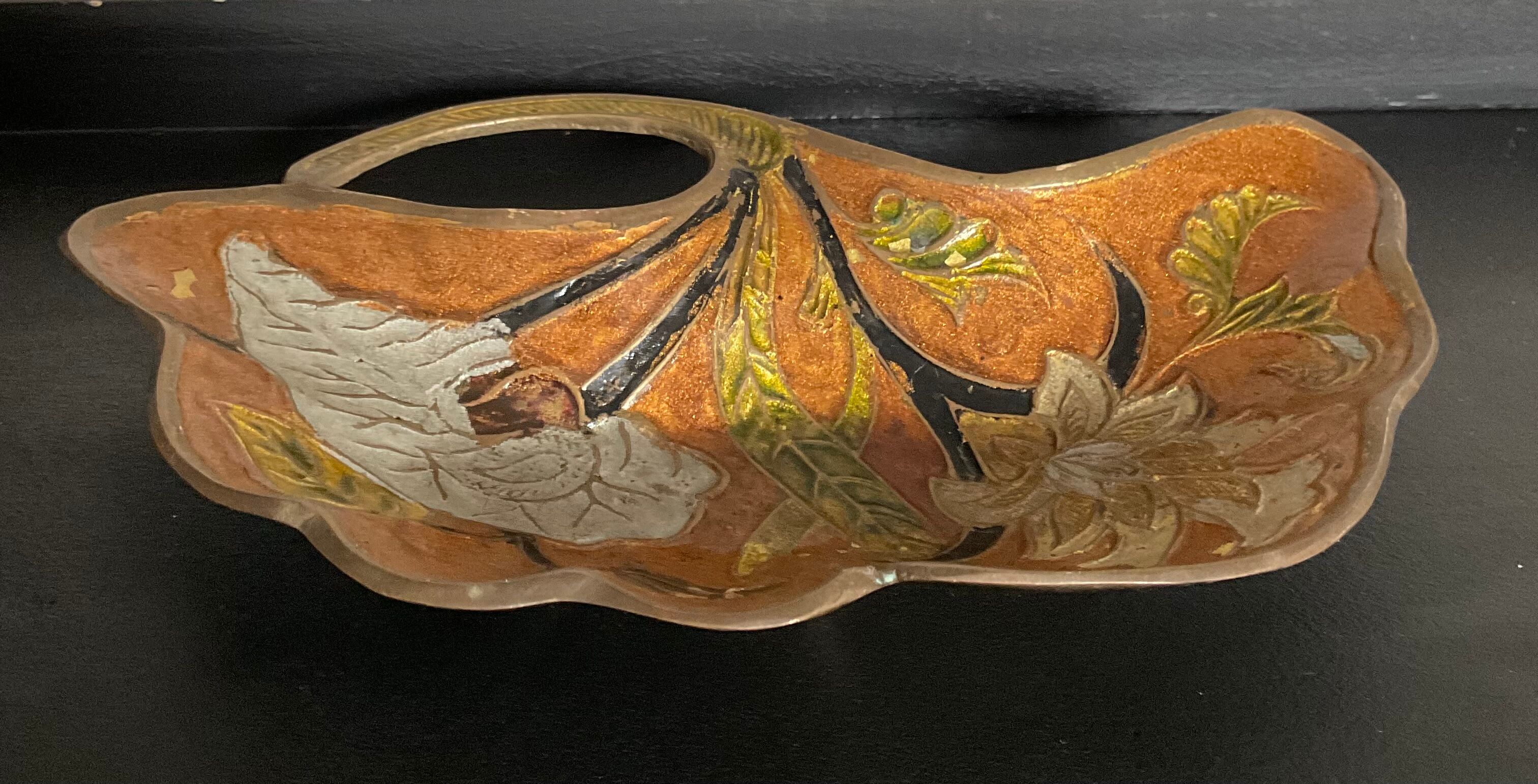 Art nouveau bronze trinket bowl