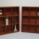 Two wall shelves with vintage solid wood compartments 80s