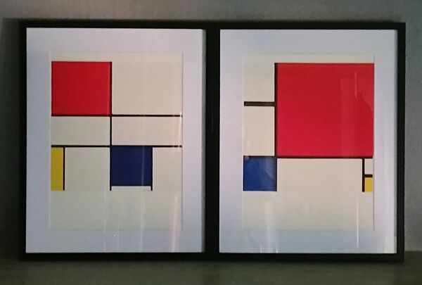 Paire lithographies Piet MONDRIAN  modèles à 250 exemplaires