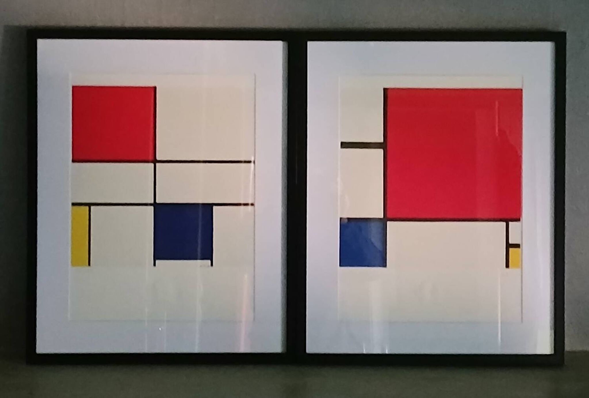 Paire lithographies Piet MONDRIAN  modèles à 250 exemplaires