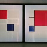 Pair of Piet MONDRIAN lithographs, models of 250 copies