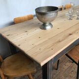 Farm table, early 20th fir bistro countryside