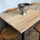 Farm table, early 20th fir bistro countryside