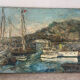 Mediterranean port, oil on canvas knife technique