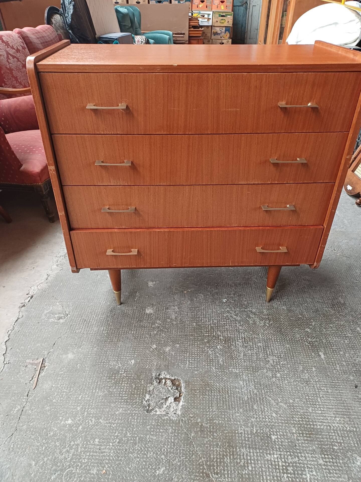70s tapered leg chest of drawers