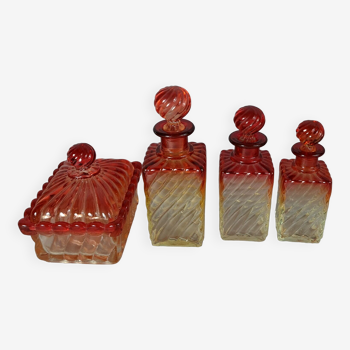 Baccarat 3 perfume bottles & 1 twisted model soap box and 1 offered