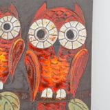 Wall decoration Owls in ceramic relief from the 60s / 70s