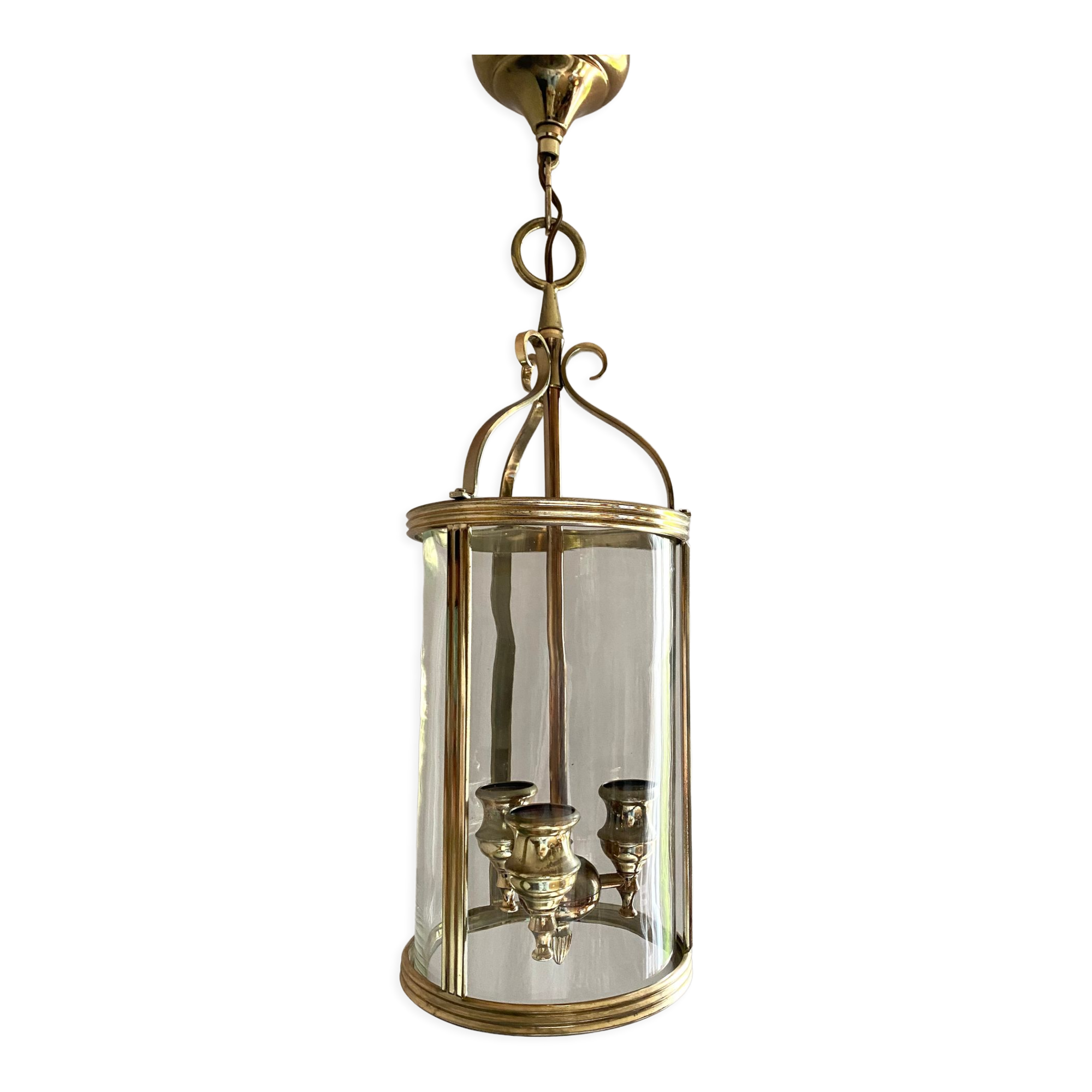 Golden lantern pendant lamp