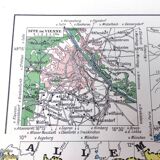 Carte ancienne Autriche Tchécoslovaquie Hongrie 43x43cm de 1950
