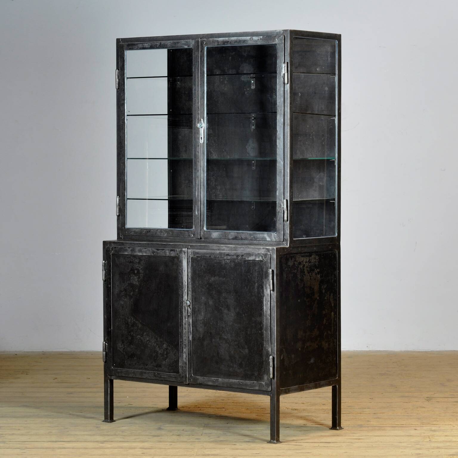 Polished iron medicine cabinet, 1930s