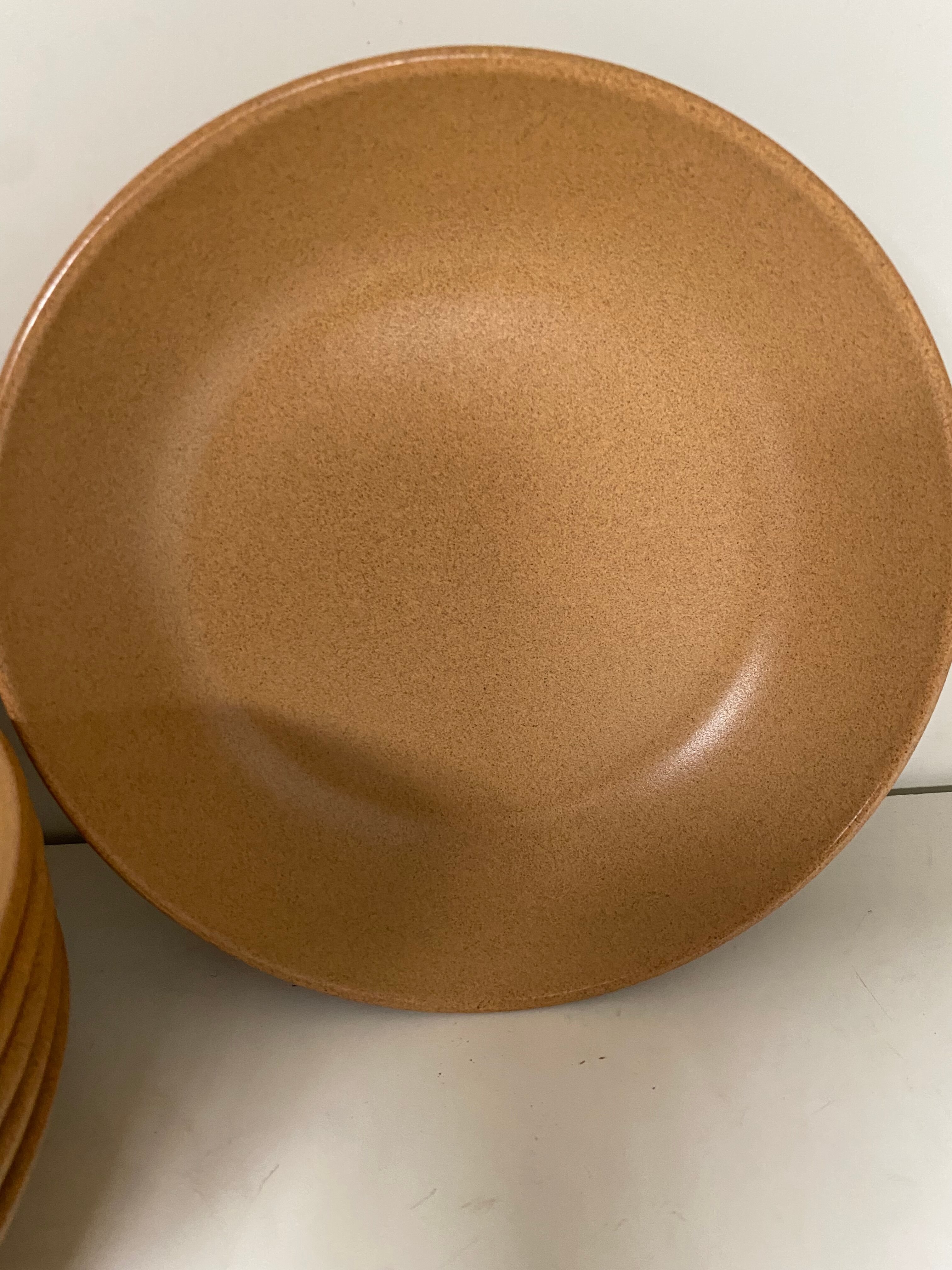 Set of 10 Sarreguemines sandstone bowls
