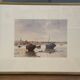 Marine print signed Noury - stranded boats - seaside spirit