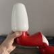 Pair of red and white seventies wall lights