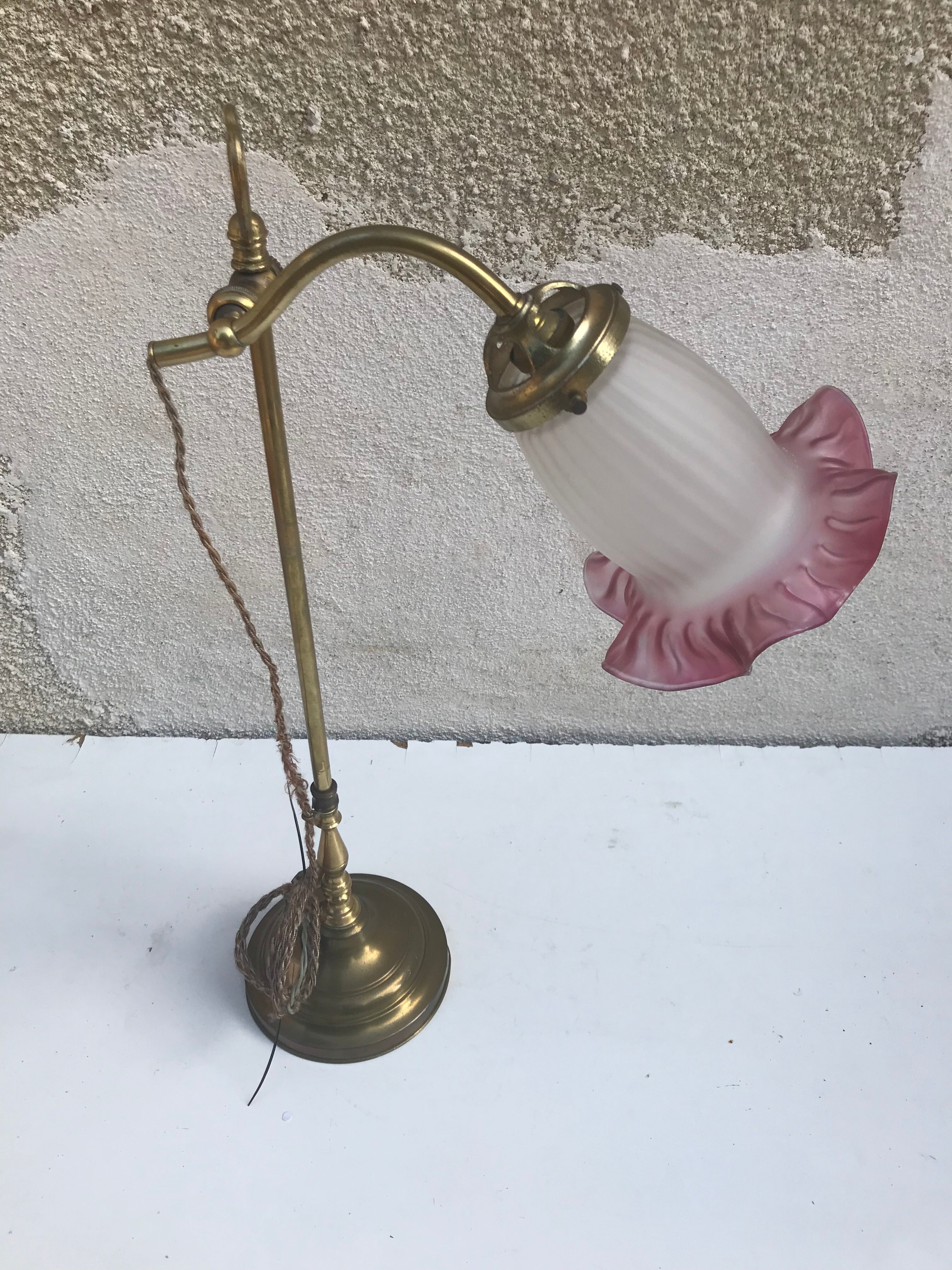 Old brass foot lamp