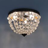 Old crown ceiling light with 3 lights, half basket with glass pendants. 60