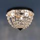 Old crown ceiling light with 3 lights, half basket with glass pendants. 60
