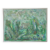 Abstract impressionism painting - Movement. Green Growth