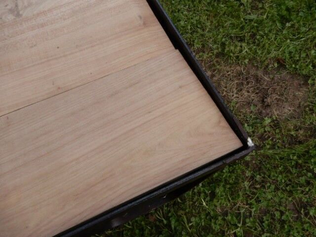 Vintage industrial coffee table antique marble trolley