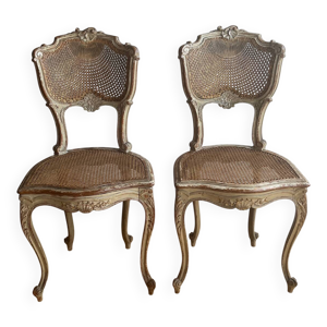 2 chaises cannées de