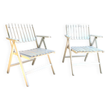 Pair of vintage wooden garden armchairs by r.gleizes