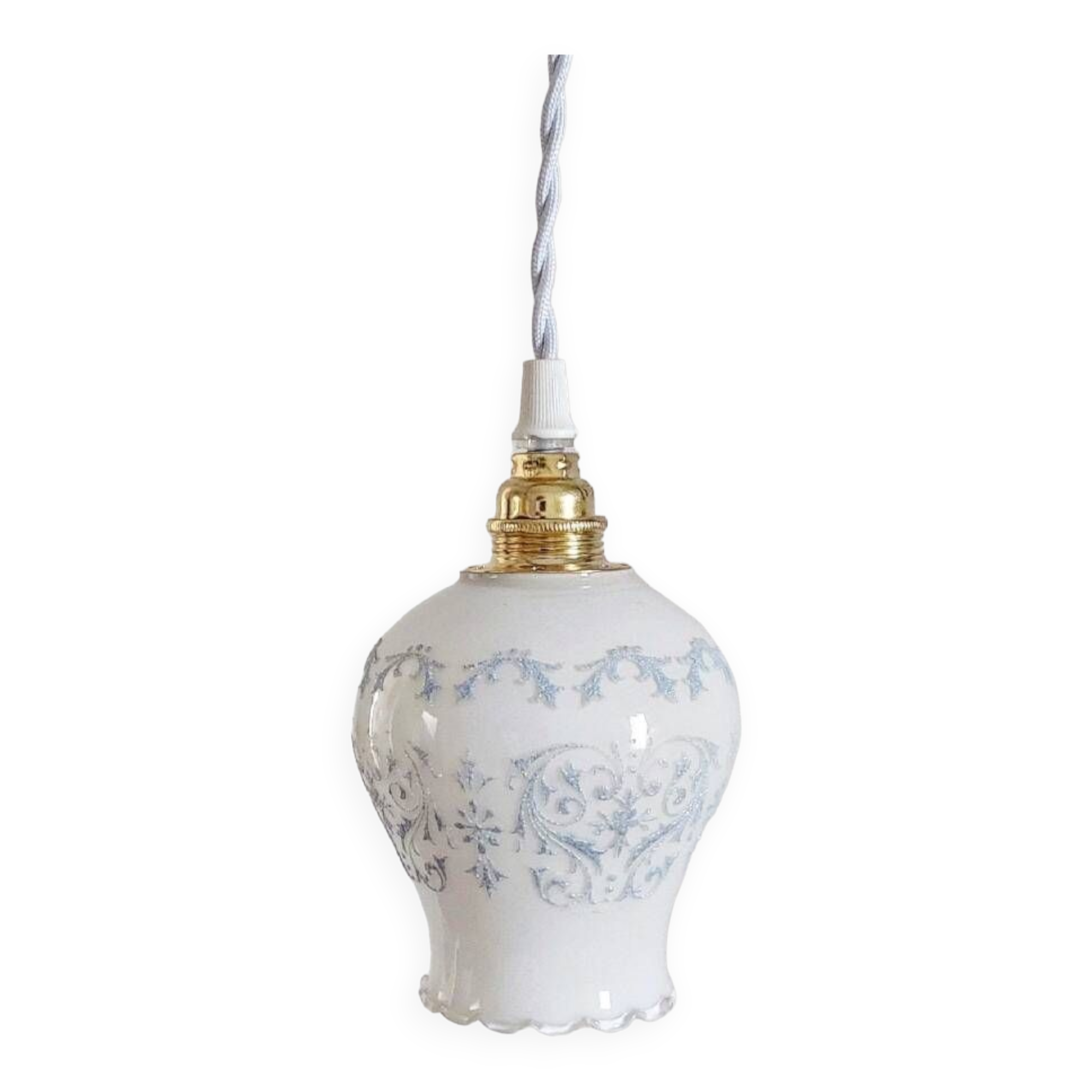 Vintage opaline portable lamp