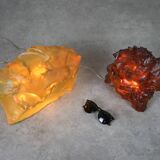 Vintage Italian Orange Sculpture Lamp, 70s